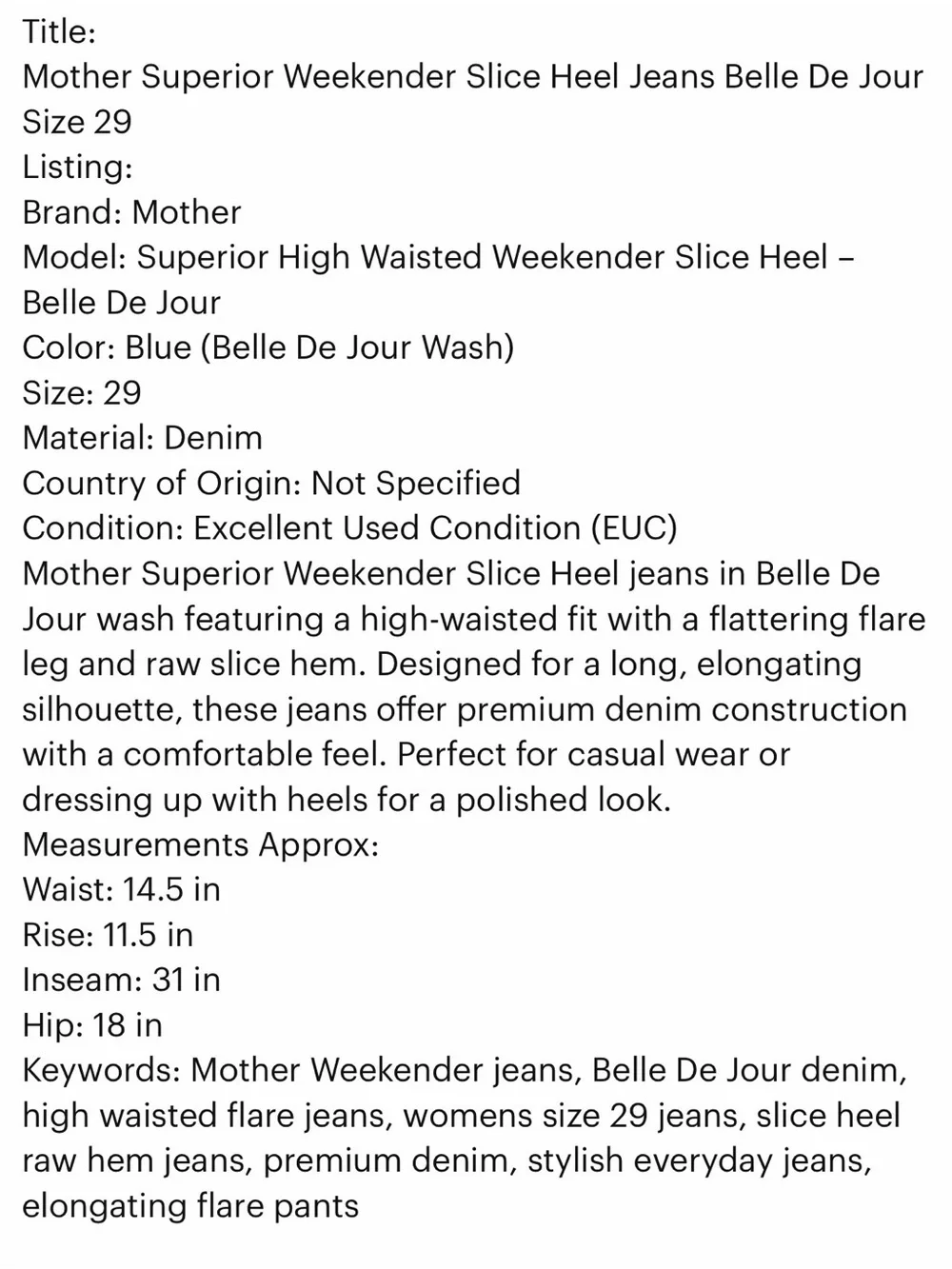 MOTHER Light Blue High-Rise Straight Jeans